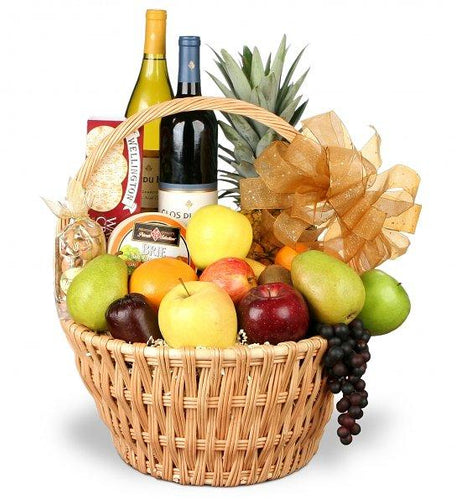 Gift Baskets - Grand Celebrations Bulgarian Fruit And Wine Basket